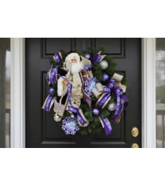 Ho Ho Horn Frogs Wreath. An arrangement by Flower Snobs at Cityview.