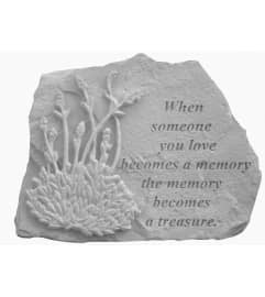 When someone becomes a memory lavender stone. An arrangement by Block Farms Flowers.