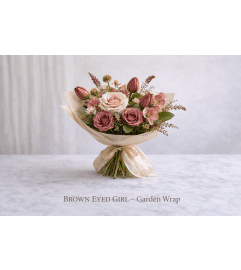 Brown Eyed Girl Garden Vase. An arrangement by Tangled Lilac Flowers and Gifts.