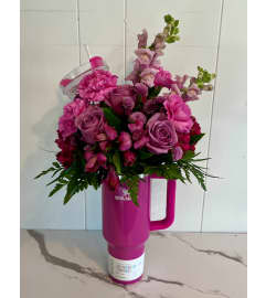 Stanley 30oz Cup Bouquet-cup color may vary. An arrangement by Brookdale Flowers and Gifts.