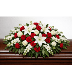 Graceful Remembrance Casket Spray. An arrangement by Kitchener-Waterloo Florist. Graceful Remembrance Casket Spray. An arrangement by Kitchener-Waterloo Florist.