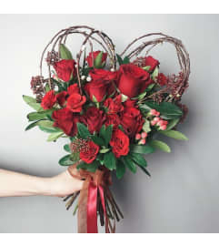 Rustic Romance Heart. An arrangement by Berlin Flower Shop.