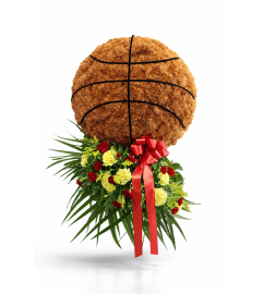Basket ball. An arrangement by Cielo's Floral Designs. Basket ball. An arrangement by Cielo's Floral Designs.