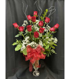 Crimson Love Elegance. An arrangement by Flowers by Neil. Crimson Love Elegance. An arrangement by Flowers by Neil.