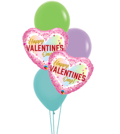 Valentine Confetti Ombre Colourful Classic Balloon Bouquet. An arrangement by Balloon Bouquets Plus. Valentine Confetti Ombre Colourful Classic Balloon Bouquet. An arrangement by Balloon Bouquets Plus.