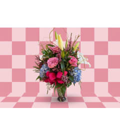 Pink Kisses and Blue Wishes. An arrangement by Flower Snobs at Cityview. Pink Kisses and Blue Wishes. An arrangement by Flower Snobs at Cityview.