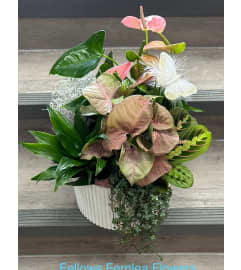 Fellows Butterfly Blush Garden. An arrangement by Fellows Fernlea Flowers. Fellows Butterfly Blush Garden. An arrangement by Fellows Fernlea Flowers.