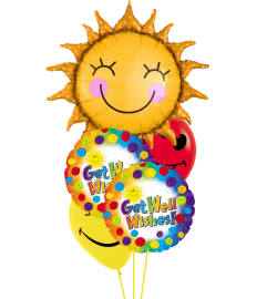 Sunhine Sun Smile Get Well Swirls Cheerful Balloon Bouquet. An arrangement by Balloon Bouquets Plus. Sunhine Sun Smile Get Well Swirls Cheerful Balloon Bouquet. An arrangement by Balloon Bouquets Plus.