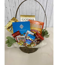 Chocolate lover basket. An arrangement by Incredible Florist Seton.