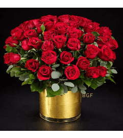 100 Red Rose Elegance. An arrangement by Brickell Glamour Flowers. 100 Red Rose Elegance. An arrangement by Brickell Glamour Flowers.