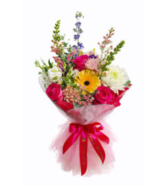 Radiant Rose Garden Mix. An arrangement by Geni's Florist and Gifts.