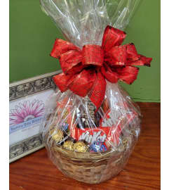 Valentine Chocolate Lovers' Basket. An arrangement by Sunny Day Blossoms Design Studio.