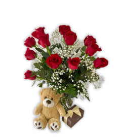 'Be Mine' Valentine's Day Combo. An arrangement by Aylmer Flowers and Gifts.