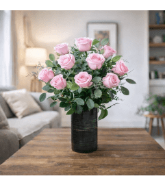 DELUXE PINK ROSES. An arrangement by Petals and Co..