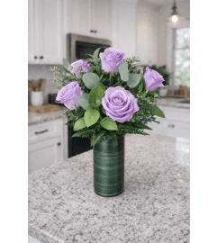 DELUXE LAVENDER ROSES. An arrangement by Petals and Co..