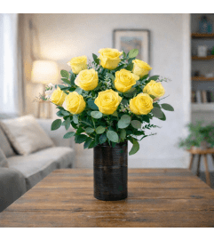 DELUXE YELLOW ROSES. An arrangement by Petals and Co..