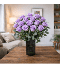 PREMIUM LAVENDER ROSES. An arrangement by Petals and Co..