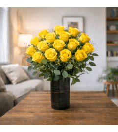 PREMIUM YELLOW ROSES. An arrangement by Petals and Co..
