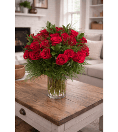 PREMIUM RED ROSES. An arrangement by Petals and Co..