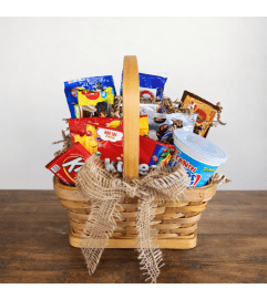 Salty and Sweet Snack Basket. An arrangement by Petals and Co..