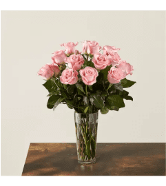 Long Stem Pink Roses. An arrangement by North Liberty Flower Shop.
