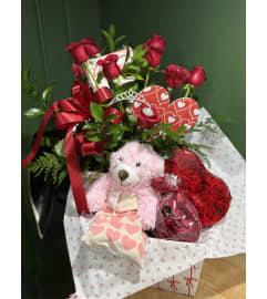 The Valentine’s Queen Bundle. An arrangement by New Britain Flower Shop.