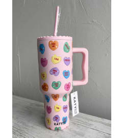 Candy Hearts Tumbler. An arrangement by Prosper Blooms.