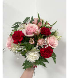 Strawberry Sundae. An arrangement by Mrs. Bee's Floral.