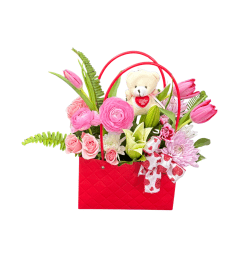 Pink Romance. An arrangement by Sweet Blossoms.