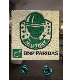 BNP Paribas Military Tribute Floral. An arrangement by Garden Florist.