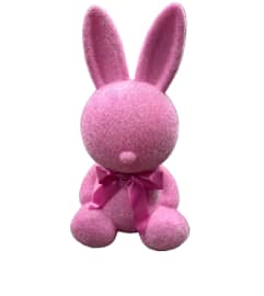 Large Chubby Flocked Bunnies. An arrangement by Flower Snobs at Cityview.