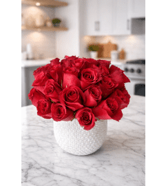 Red Rose Ceramic. An arrangement by Brickell Exclusive Blooms. Red Rose Ceramic. An arrangement by Brickell Exclusive Blooms.