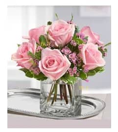 Rosemary Rose Pink. An arrangement by Brickell Exclusive Blooms. Rosemary Rose Pink. An arrangement by Brickell Exclusive Blooms.