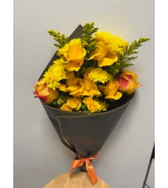 Bright yellow bouquet. An arrangement by Spring Garden Flowers.