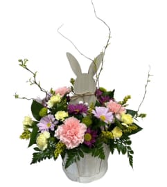 Bunny in a Basket. An arrangement by My Secret Garden.
