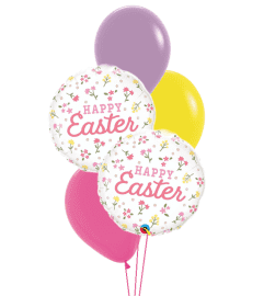 Happy Easter Ditsy Flowers Classic Balloon Bouquet. An arrangement by Balloon Bouquets Plus.