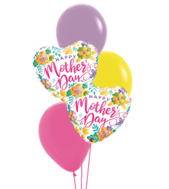 Mother's Day Spring Floral Classic Balloon Bouquet. An arrangement by Balloon Bouquets Plus.