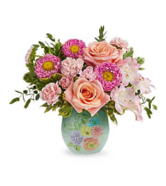 Watercolor Garden Bouquet. An arrangement by Serrano Flowers.