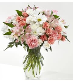 Blush and Bloom Delight. An arrangement by Julie's Artistic Rose. Blush and Bloom Delight. An arrangement by Julie's Artistic Rose.