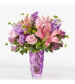 Precious Petals Bouquet with Luxe Swirl Vase. An arrangement by Serrano Flowers. Precious Petals Bouquet with Luxe Swirl Vase. An arrangement by Serrano Flowers.