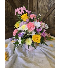 Mother's Joyful Garden. An arrangement by Sussex County Florist. Mother's Joyful Garden. An arrangement by Sussex County Florist.