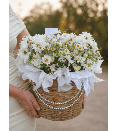 Luxury Daisy Garden Basket. An arrangement by Li Flowers.