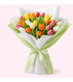 Rainbow Tulips. An arrangement by La Bolsa Rosa. Rainbow Tulips. An arrangement by La Bolsa Rosa.