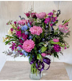 Shades of Purple. An arrangement by Block Farms Flowers.