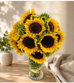 Rise With Sunflowers. An arrangement by Brickell Glamour Flowers.
