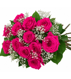 Classic Queen Berry Roses Wrapped. An arrangement by Anderson Flowers.