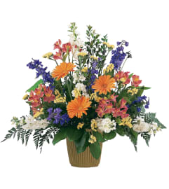 Memorial Container. An arrangement by Timp Valley Floral. Memorial Container. An arrangement by Timp Valley Floral.