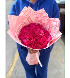 Wrapped Pink Bouquet. An arrangement by Cincyfloralnista. Wrapped Pink Bouquet. An arrangement by Cincyfloralnista.