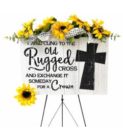 The Old Rugged Cross. An arrangement by Sunny Day Blossoms Design Studio. The Old Rugged Cross. An arrangement by Sunny Day Blossoms Design Studio.