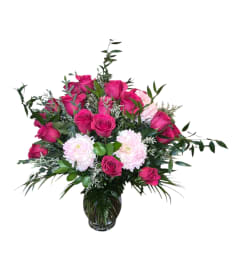 Hot pink explosion. An arrangement by DMP Flowers and Gifts.